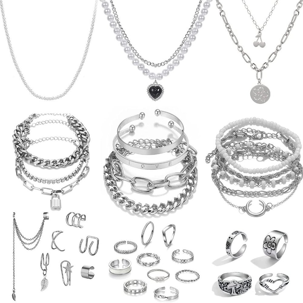 New 36 PCS Silver Plated Jewelry Set - Picture 3 of 6